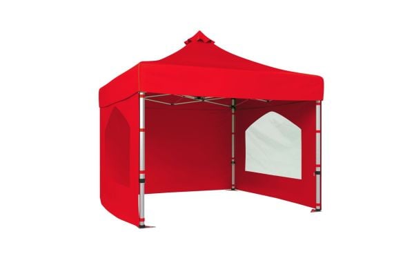 CLK 3x3 Katlanabilir Tente Gazebo Portatif Çadır 30 mm 3 Yan Duvarlı 2 Pencereli