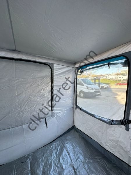 CLK 3x3 40mm Katlanır Gazebo Portatif Kamp Çadır Açık Gri Mavi Detay