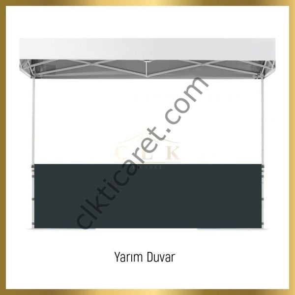CLK 3x6 40 mm Katlanabilir Tente Gazebo Çadır Gazebo Çadır 3 Kenar Yarım Duvarlı