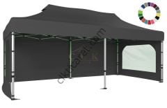 CLK 3x6 40 mm Katlanabilir Tente Gazebo Çadır Gazebo Çadır 3 Yan Duvarlı 2 Pencereli