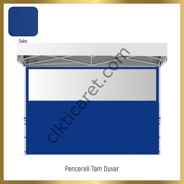 CLK 3x3 40 mm Katlanabilir Tente Gazebo Çadır Gazebo Çadır 3 Yan Duvarlı 2 Pencereli