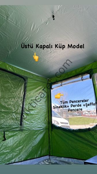 CLK 3x6 Verendalı 40 mm Profil Portatif Katlanır Gazebo Kamp Çadır Yeşil Haki Askeri Yeşil