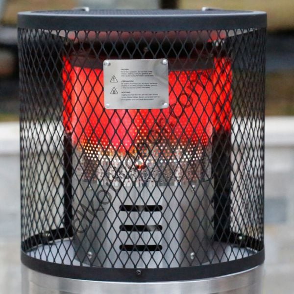 CLK Kısa Fener Soba Tüplü Ortam Dış Mekan Bahçe Isıtıcı Inox-Siyah Paslanmaz