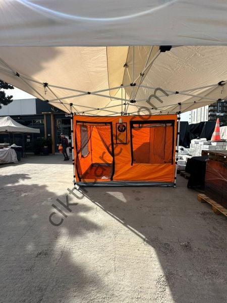 CLK 3x6 Verendalı 40 mm Profil Portatif Katlanır Gazebo Kamp Çadır Turuncu Siyah
