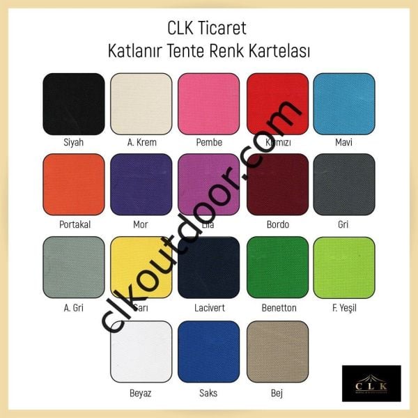 CLK 3x3 Metre Kısa Bagaj Boy 115 cm Katlanabilir Gazebo Çadır 2 Yan Perdeli