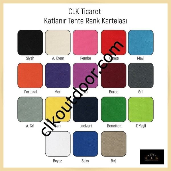 CLK 3x3 Metre Kısa Bagaj Boy 115 cm Katlanabilir Gazebo Çadır 3 Yan Yarım 1 Tam Perdeli Stand Çadırı