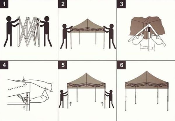 CLK 2x3 40mm Alüminyum Katlanabilir Tente Gazebo Çadır 3 Kenar Kapalı 2 Yarım Duvar
