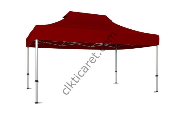 CLK 3x4,5 40mm Alüminyum Katlanabilir Tente Gazebo Çadır Bordo