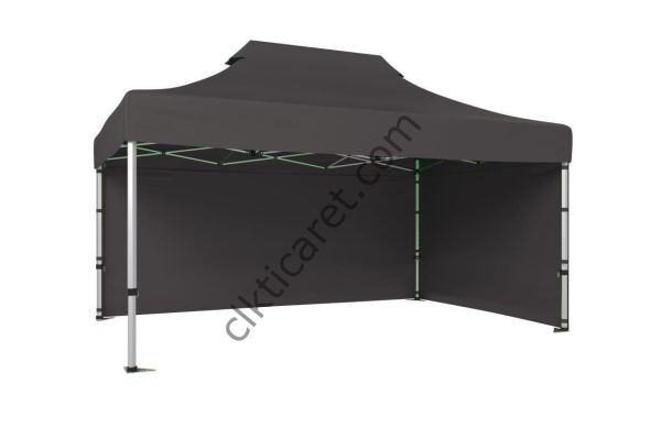 CLK 4x6 52mm Kalın Alüminyum Katlanabilir Tente Gazebo Çadır 2 Kenar Kapalı Gri
