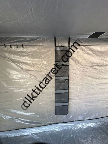 CLK 3x6 Yeni Sistem 4 Pencere 2 Kapılı Verendalı 40 mm Profil Katlanır Portatif Gazebo Kamp Çadır Gri
