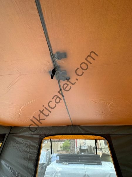 CLK 3x3 Metre 30 mm Profil Portatif Katlanır Portatif Gazebo Kamp Çadır Antrasit Gri Kamuflaj Desen