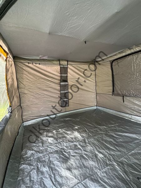 CLK 3x3 Metre 30 mm Profil Portatif Katlanır Portatif Gazebo Kamp Çadır Antrasit Gri Kamuflaj Desen