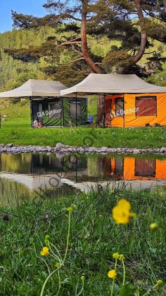 CLK 3x6 30 mm Verendalı Portatif Katlanabilir Gazebo Kamp Çadırı Sineklikli Model