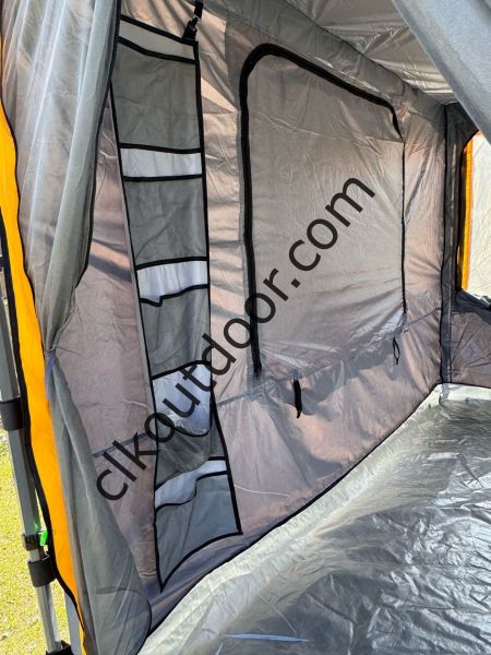 CLK 3x3 mt 40 mm İskelet Yeni Nesil 2 Kapı 4 Pencere TENTELİ Gazebo Portatif Kamp Çadırı Gri Açık Mavi (Turkuaz)