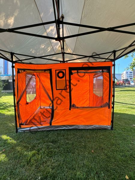 CLK 3x6 Metre 40 mm Verendalı Gazebo Portatif Kamp Çadırı Sineklikli Model Siyah