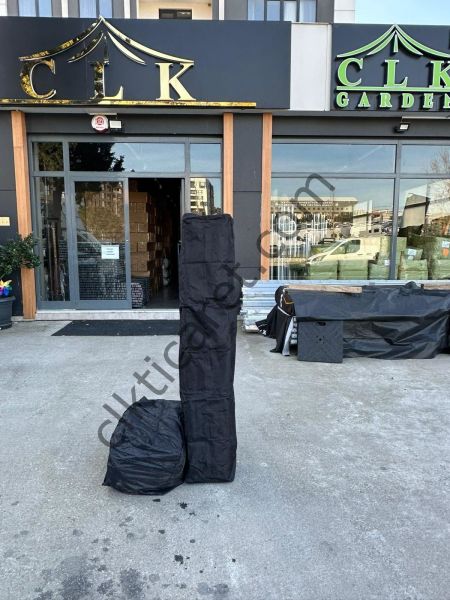 CLK 3x6 Metre 40 mm Verendalı Gazebo Portatif Kamp Çadırı Sineklikli Model Gri