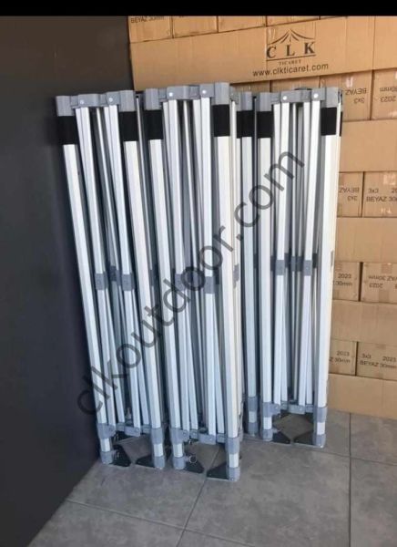CLK 3x4,5 52mm Kalın Alüminyum Katlanabilir Tente Gazebo Çadır 2 Kenar Kapalı