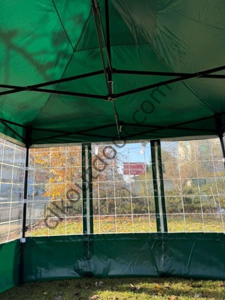CLK 3x3 30 mm Profil Kış Bahçesi Karavan Çadırı Şeffaf Brandalı Gazebo Katlanır Çadır Portatif Tente