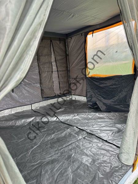 CLK 3x6 30 mm Yeni Sistem 4 Pencere 2 Kapılı Verendalı Portatif Katlanabilir Gazebo Kamp Çadırı Saks Mavi