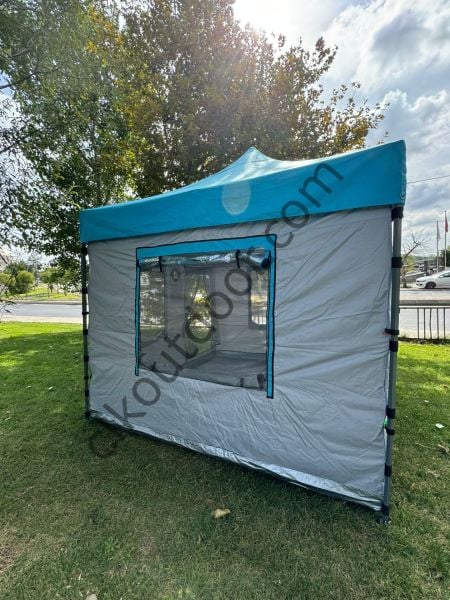 CLK 3x3 mt Kısa Bagaj Boy 115 cm Gazebo Portatif Kamp Çadırı Açık Gri Sarı