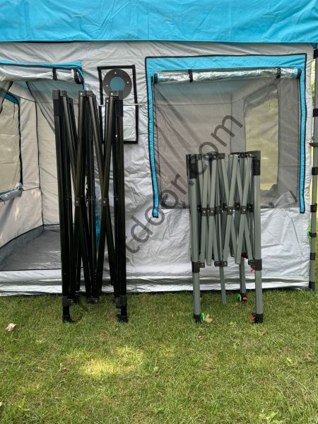 CLK 3x3 mt Kısa Bagaj Boy 115 cm Gazebo Portatif Kamp Çadırı Açık Gri Sarı