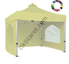 CLK 4x4 40 mm Katlanabilir Tente Gazebo Çadır Gazebo Çadır 3 Yan Duvarlı 2 Pencereli