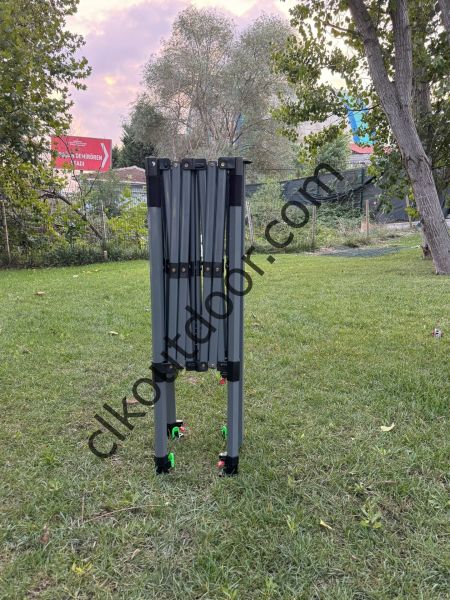 CLK 3x3 mt 40 mm Kısa Bagaj Boy 115 cm Gazebo Portatif Kamp Çadırı Antrasit Gri Kamuflaj Desen