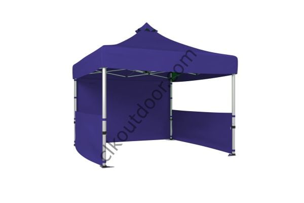 CLK 3x3 Metre Kısa Bagaj Boy 115 cm Katlanabilir Gazebo Çadır 1 Tam 2 Yarım Perdeli Lacivert