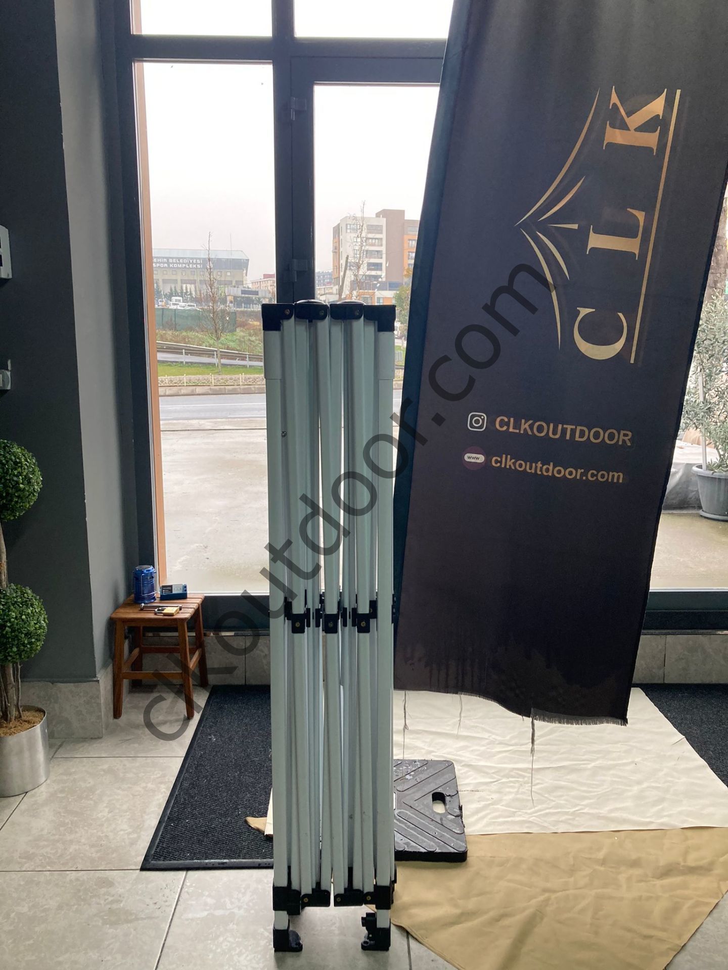 CLK 3x4,5 mt 30 mm Eko Seri Karavan Çadırı Kış Bahçesi Portatif Katlanabilir Tente Sök-Tak Alt Zemin Branda