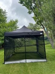 CLK 3x3 Gazebo 30 mm Porfil Garden Model Sineklikli Perde Katlanır Portatif Bahçe Çadır Tente Çardak