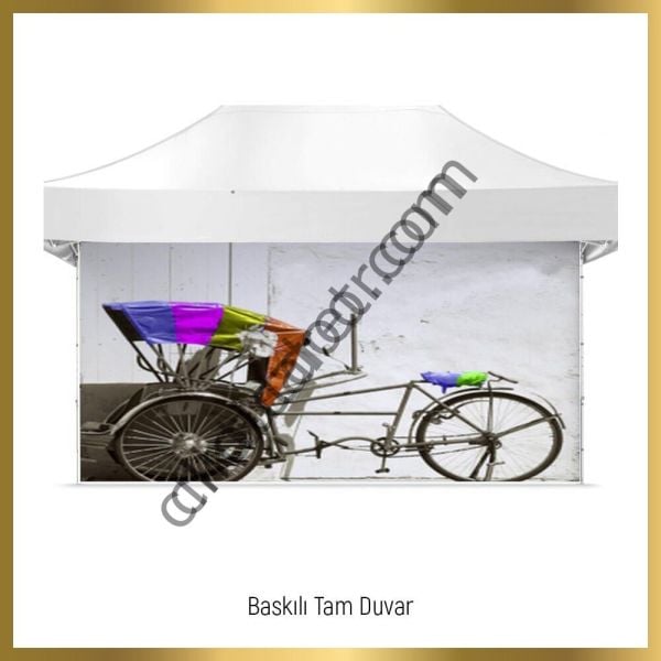 CLK 5x7,5 Metre Kalın 52mm Alüminyum Profil Baskılı Gazebo Çadır Portatif Tente Set