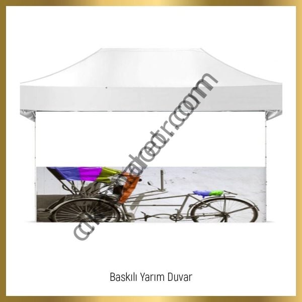 CLK 5x7,5 Metre Kalın 52mm Alüminyum Profil Baskılı Gazebo Çadır Portatif Tente Set