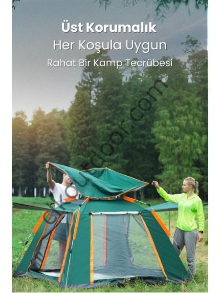 4 Kişilik Otomatik Kamp Çadırı 240x240x160 cm Otomatik Kurulum