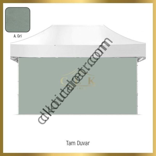 CLK 2x4 40mm Alüminyum Katlanabilir Tente Gazebo Çadır  2 Yan Pencereli 1 Yan Aksesuarsız 1 Yan Kapı ve Pencereli