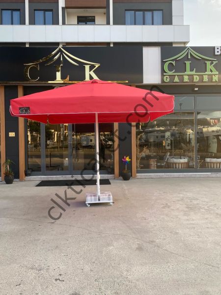 CLK 3x3 Metre Mega Q50 Şemsiye Bahçe Cafe Havuz Otel Restorant Şemsiyeleri Açık Mavi (Turkuaz) - İstemiyorum