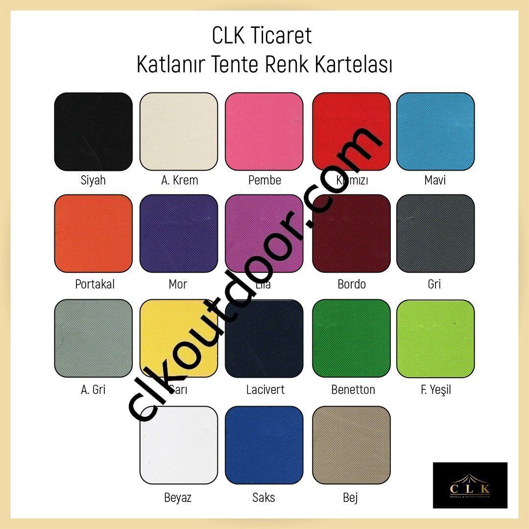 CLK 3x3 Metre Kısa Bagaj Boy 115 cm Katlanabilir Gazebo Çadır 1 Yan Perde Kapalı Bordo