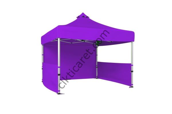 CLK 4x4 40 mm Katlanabilir Tente Gazebo Çadır Gazebo Çadır Çelik 1 Tam Duvar 2 Yarım Duvar Lila