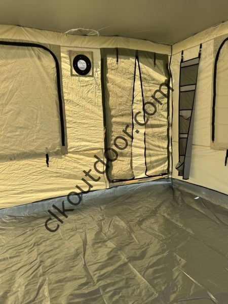 CLK 3x3 mt 40 mm Yeni Nesil 2 Kapı 4 Pencere Gazebo Portatif Kamp Çadırı Krem Beyaz