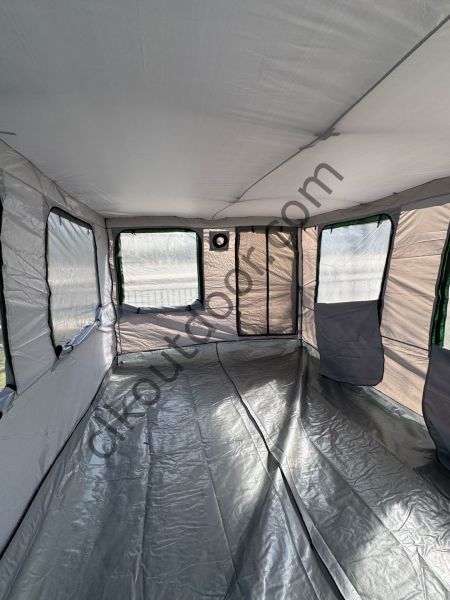 CLK 3x4,5 mt 40 mm İskelet Gazebo Portatif Kamp ve Karavan Çadırı Katlanabilir Tente Gri Kamuflaj Desen