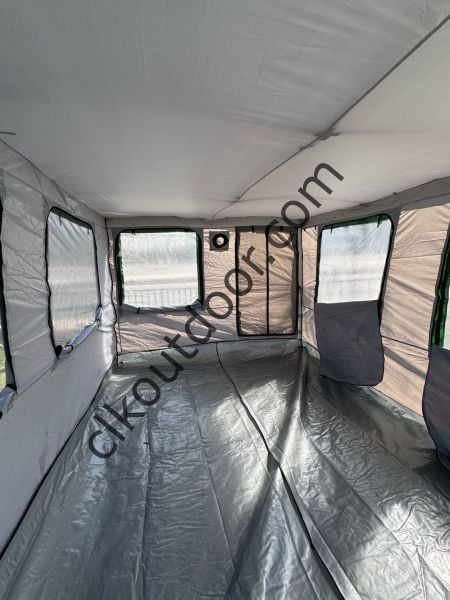 CLK 3x4,5 mt 30 mm İskelet Gazebo Portatif Kamp ve Karavan Çadırı Katlanabilir Tente Gri Gri
