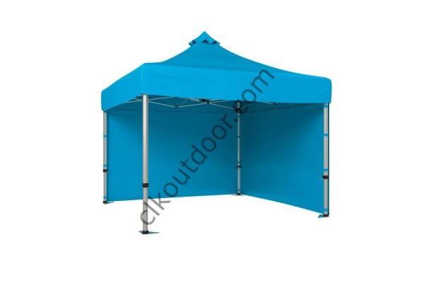 CLK 3x3 Metre Kısa Bagaj Boy 115 cm Katlanabilir Gazebo Çadır 2 Yan Perdeli Açık Mavi (Turkuaz)