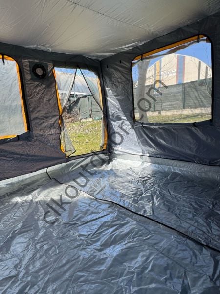 CLK 3x3 mt Yeni Nesil 2 Kapı 4 Pencere 40 mm Kısa Bagaj Boy 115 cm Gazebo Portatif Kamp Çadırı Gri