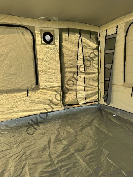 CLK 3x3 mt Yeni Nesil 2 Kapı 4 Pencere 40 mm Kısa Bagaj Boy 115 cm Gazebo Portatif Kamp Çadırı Krem