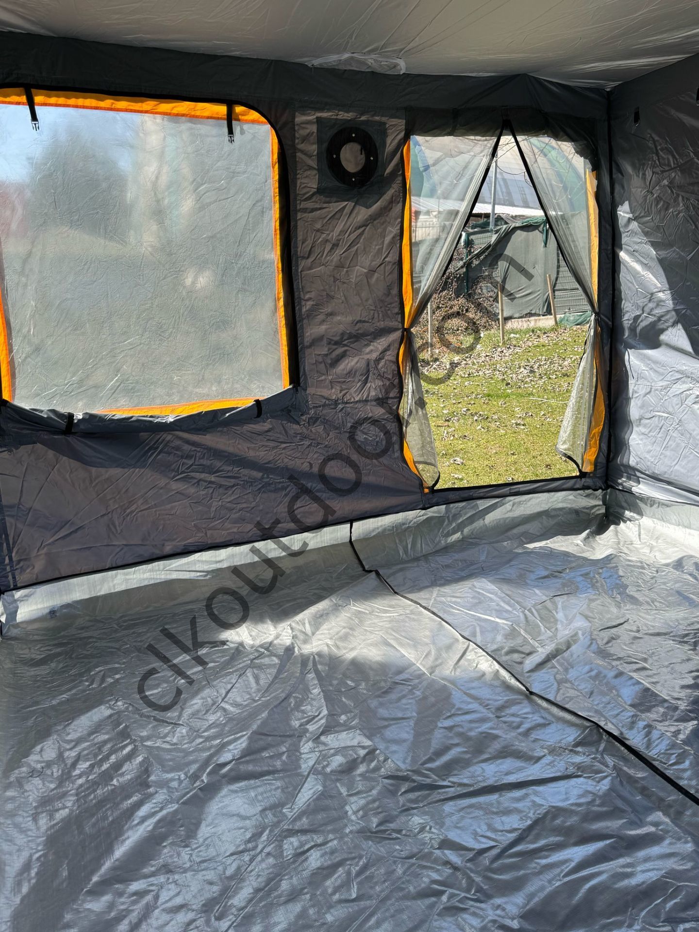 CLK 3x3 Metre 30mm Yeni Nesil 2 Kapı 4 Pencereli Gazebo Kamp Çadırı Portatif TENTELİ Model Gri
