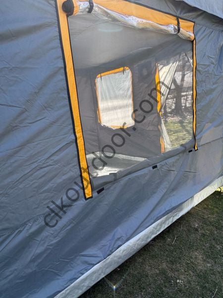 CLK 3x3 Metre 30mm Yeni Nesil 2 Kapı 4 Pencereli Gazebo Kamp Çadırı Portatif TENTELİ Model Gri