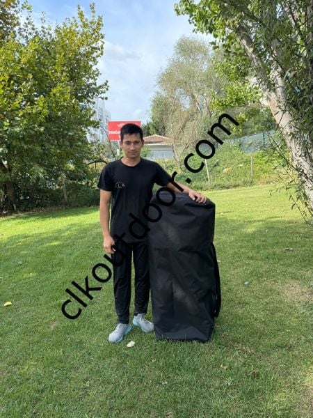 CLK 3x3 mt 40 mm İskelet Yeni Nesil 2 Kapı 4 Pencere TENTELİ Gazebo Portatif Kamp Çadırı Gri