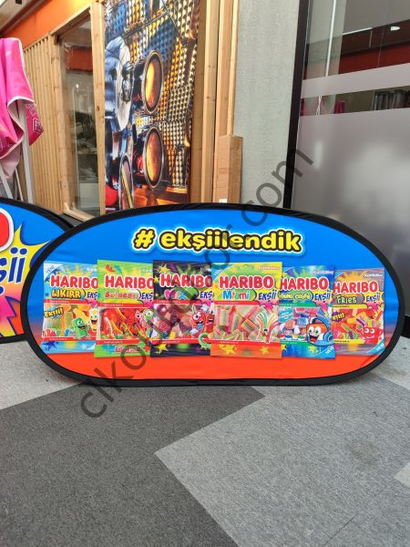 CLK 60x120cm Katlanır Pop Up Yatay Kumaş A Pano