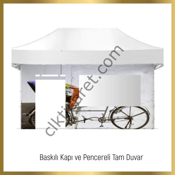 CLK 4x4 Metre Baskılı Gazebo Çadır Portatif Tente Set