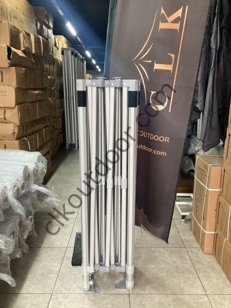 CLK 3x4,5 52mm Kalın Alüminyum Katlanabilir Tente Gazebo Çadır 3 Kenar Kapalı 2 Camlı Açık Yeşil