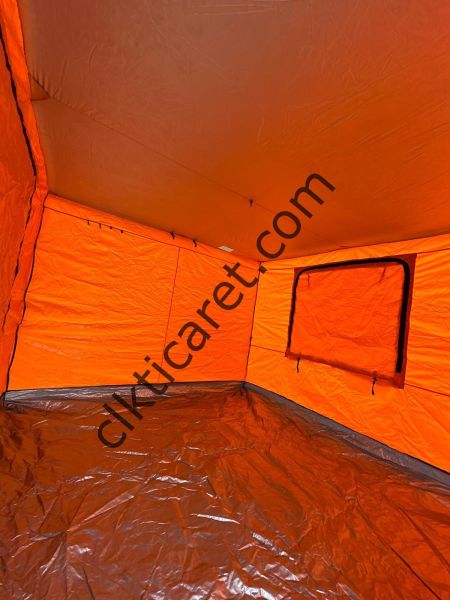 CLK 3x6 Metre 2 Odalı 40 mm Profil Portatif Katlanır Gazebo Kamp Çadır Turuncu